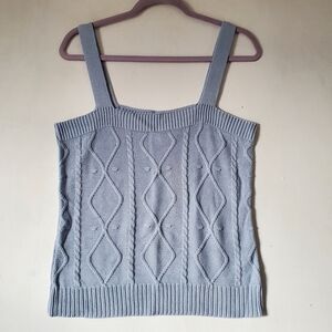 Belldini Knit Sweater Tank Top Powder Blue Size Large‎ NWT